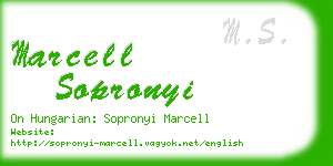 marcell sopronyi business card